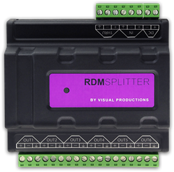 VISUAL PRODUCTIONS RdmSplitter (TERMINAL) Сплиттер-усилитель DMX+RDM с креплением на DIN-рейку. 6 портов.Адаптер A090171,A090172 - фото 155798