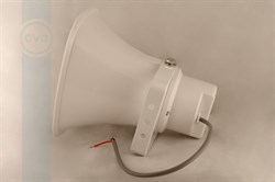 Рупорный громкоговоритель для систем Public Address, 1.9/3.8/7.5/15W — 100V, 8 Ohm - 15W, IP55,  пластиковый корпус, белый - фото 155885