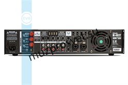 Профессиональный микшер-усилитель, 480W/100V, 3 line in (3x2RCA), 2 mic/line in (XLR/TRS), настраиваемый приоритет, фантомное питание 24V, FULL MUTE, MUSIC MUTE, раздельный EQ для линейных и микрофонных входов, 2U - фото 156719