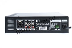 Миниатюрный настольный / настенный Public Address микшер - усилитель 80W/100V, 2Aux in – 2 х 2RCA, Mic In – XLR/TSR 6,35mm - фото 156792