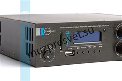 Миниатюрный экономичный Public Address микшер – усилитель, 120W/100V, MP3 (USB/SD) плеер / FM тюнер / Bluetooth., 2xAux In – 2x2RCA, Mic In – XLR/TSR 6,35mm - фото 156855