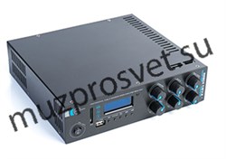 Миниатюрный экономичный Public-Address микшер-усилитель, 180W/100V, mp3 (USB/SD) плеер / FM tuner / Bluetooth, 2xAux IN – 2x2RCA, MIC in – XLR/TRS 6,35mm - фото 156857