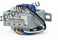 Трансформатор понижающий для подключения 16ohm акустических систем к 100V трансляционной линии, мощность 6W / 3W / 1.5W - 100V - фото 157284