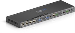Коммутатор (Свитчер) PureTools PT-PSW-61 для презентаций 6x1, поддержка 4K. Входы: HDMIx4, VGA+Audio x2. Выходы: HDMI+Audio и TosLink. - фото 158928