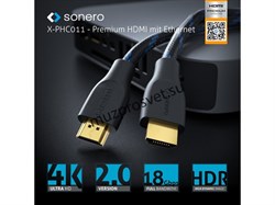 Sonero X-PHC011-015 высокоскоростной HDMI-HDMI кабель с поддержкой 4K и Ethernet - 1,50 м - фото 159100