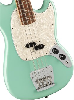 FENDER VINTERA '60S MUSTANG BASS®, PAU FERRO FINGERBOARD, SEA FOAM GREEN 4-струнная бас-гитара, цвет зелёный, в комплекте чехол - фото 163294
