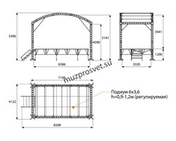 Арочный сценический комплекс с размером подиума 6 х 3,6 м. - фото 190728