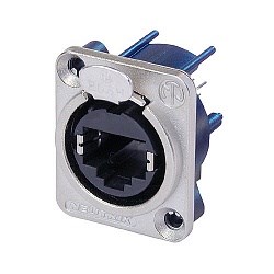Разъем RJ45 панельный, гнездо, вертик. установка в ПП, тип-D - фото 200015