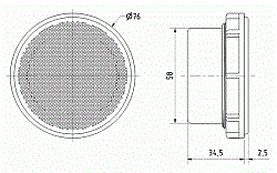 7 см (2,5 ") широкополосный громкоговоритель, 10 Вт, 4 Ома  (Art.4475) - фото 201102
