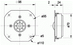 Головка динамическая ВЧ, 25 мм, 80 Watt (12 dB/Okt. 2000 Hz),>2000 Hz, 8 Ом, 92 дБ  (Art.1153) - фото 201117