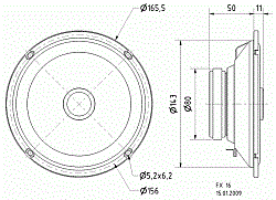 2-полосный коаксиальный громкоговоритель 16 см (6,5 "), 40 Вт, 4 Ома (Art.4572) - фото 201355