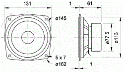 Головка динамическая Широкополосная13 см, 40 Вт, 8 Ом, 90 дБ  (Art.8013) - фото 202173