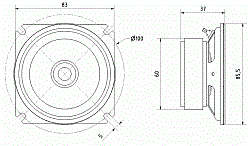 Широкополосный громкоговоритель 8 см, 8 Ом, 20 Вт  (Art.2096) - фото 203113