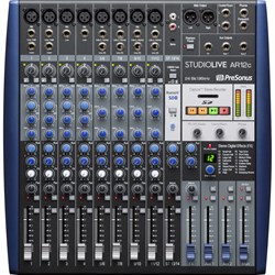 PreSonus StudioLive AR12c аналоговый микшер USB, 14 каналов, 4 мик.+4 мик моно/лин.стер.+1 стер.лин./Bluetooth, 14x4 USB-C, 3AUX, FX,SD рек./плеер - фото 204182