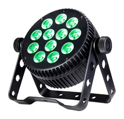 Светодиодный прожектор Anzhee P12x15 SLIM. PAR / 12 светодиодов по 15 Вт / RGBWA+UV / 30° / SLIM-корпус / ИК-пульт/ пассивное охлаждение, бесшумная работа - фото 206095