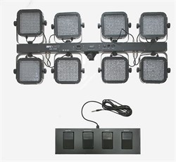Involight SBL1008 - 8 шт. LEDPAR (8х192 шт. RGB) на перекладине в кейсе+ножной контроллер и стойка - фото 25423