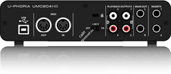 Behringer UMC204HD внешний звуковой/MIDI интерфейс, USB 2.0 , 4 вх/4 вых канала, 4 мик/лин/инстр входа (комб. XLR+1/4"TRS, предусилители MIDAS), 2 лин балансных выхода (1/4" TRS, каналы 1-2), 2 лин небалансных стереовыхода (RCA, каналы 1-4), 2 разрыва (1/ - фото 26357