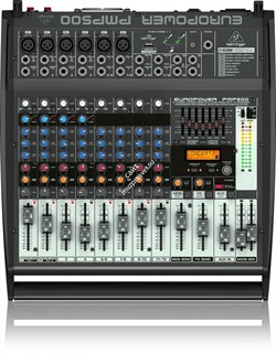 Behringer PMP500 микшер-усилитель 2 х 250Вт•4Ом 12 каналов (4 моно, 4 стерео, 2 доп.стерео), процессор эффектов KLARK TEKNIK - фото 27778