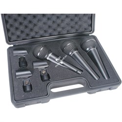 Behringer XM1800S комплект из 3 кардиоидных динамических микрофонов, 80-15000Гц,  держатели, кейс - фото 28407