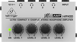 Behringer HA400 миниатюрный 4-канальный усилитель для стереонаушников - фото 28482