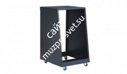 K&M 48260-016-55 наклонный рэк на 16 юнитов, на колёсах, глубина: верх 42 см, низ 56 см, высота 84 см, сталь, чёрный, вес 16 кг - фото 29428