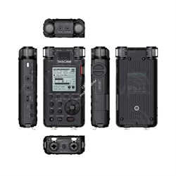 Tascam DR-100 MK3  портативный PCM стерео рекордер с встроенными микрофонами, Wav/MP3, с возможностью подключения дополнительных 2-х внешних микрофонов сфантомным питанием 48В XLR и до 9В EXT IN - фото 35780