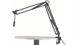 K&M 23850-321-55 микрофонная стойка со струбциной и микрофонным держателем (пантограф), длина 460-960 мм., цвет черный - фото 42075