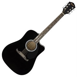 FENDER FA-125CE Dreadnought, Black электроакустическая гитара, цвет черный - фото 44712