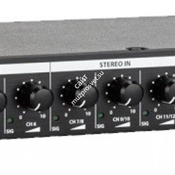 RCF PR 4093  Микшер-предусилитель, 6 универсальных входов, фантомное питание, 1 XLR стерео выход, 1 моно выход 6,3J, 1 MIC выход 6,3J, подключение к устройству записи RCA разъемы, светодиодный индикатор уровня выходного сигнала, Питание 1230В или от источ - фото 45269