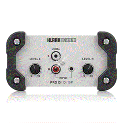 KLARK TEKNIK DI 10P дибокс пассивный, стереовходы RCA и mini-Jack, регуляторы уровня, трансформаторный моно выход - фото 45726