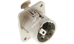 Neutrik NC3FDM3-L-1 панельный разъем XLR female, крепежные отверстия резьба М3 - фото 45800