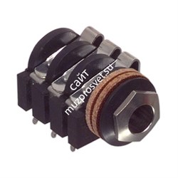 Neutrik NYS215 панельный разъем Jack 6.3мм TRS (стерео) гнездо, пластиковый корпус на горизонтальную ПП - фото 45846