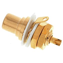 Neutrik NYS367-9 панельный разъем RCA гнездо, белый изолятор, золоченые контакты - фото 45854