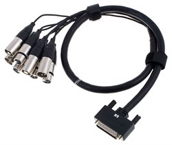 RME ALVA AES25-4F4MPro1 мультикабель, AES/EBU 110 Ohm Pro-Series D-Sub 25 male <> 4 x XLR3 male + 4 x XLR3 female, чёрный, 1метр - фото 45880