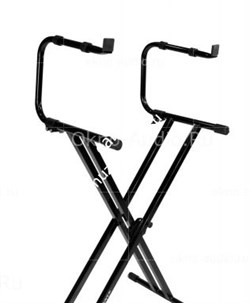 Ultimate Support IQ-2200 клавишная крестообразная стойка усиленная на 2 инструмента, высота 67-91см, черная - фото 46073
