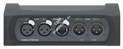 Neutrik NA2-IO-DLINE Сетевой аудио интерфейс DANTE/аналог, 2хXLR f лин. вх., 2xXLR m лин.вых., 1хNeutricon, PoE, в комплекте кронштейн для крепления на поверхность и противоударный резиновый кожух, опция адаптер для 2х приборов 1U 19" - фото 55400