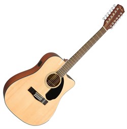 FENDER CD-60SCE-12 NAT электроакустическая гитара 12 струнная, топ - массив ели, цвет натуральный - фото 63668