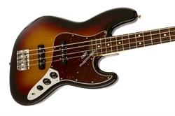 FENDER 60's JAZZ BASS PF 3TS W/GIG бас-гитара с чехлом, цвет - санберст, накладка грифа Пао Ферро - фото 64001