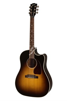 GIBSON 2019 J-45 Cutaway Vintage Sunburst гитара электроакустическая, цвет санберст в комплекте кейс - фото 65625