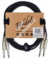 ROCKDALE DC007-3M готовый компонентный кабель, разъёмы 2 mono jack x 2 mono jack, длина 3 м, чёрный - фото 66302