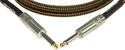 KLOTZ VIN-0450 59er готовый инструментальный кабель, длина 4,5 м, никелированные разъемы Mono Jack, оболочка твид - фото 66477