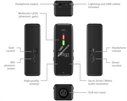IK MULTIMEDIA iRig Pre HD универсальный микрофонный интерфейс с предусилителем для аналогового подключения к iOS и Android устро - фото 66720