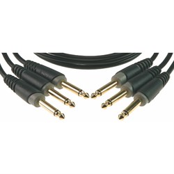 KLOTZ PP-JJ0060 3 патч кабеля для соединения педалей, дл 60 см, разъёмы mono jack (TS) KLOTZ (прямые) - фото 67053