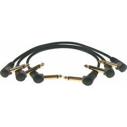 KLOTZ PP-AJJ0090 3 патч кабеля для соединения педалей, дл.90 см, разъёмы mono jack (TS) KLOTZ (угловые) - фото 67074