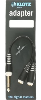 KLOTZ AYB-2 адаптер (сплиттер) stereo jack (TRS) male x 2 stereo mini jack (TRS) female - фото 67087