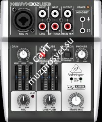 BEHRINGER 302USB микшер, 1 микрофонный моновход, 2 стерео входа, USB интерфейс - фото 67503