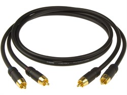 KLOTZ AL-RR0060 KLOTZ AL-RR0060 аудиокабель, металлические разъемы 2RCAx2RCA с позолоченными контактами, чёрный, 60 см - фото 68028