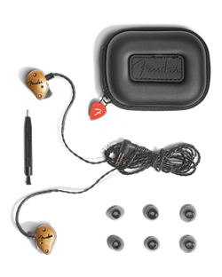 FENDER FXA7 PRO IEM- GOLD Внутриканальные наушники с 9,25мм драйвером, двумя HDBA твиттерами и бас портом - фото 72030