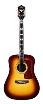 GUILD D-55E Dreadnought, Antique Burst электроакустическая гитара, цвет санберст, в комплекте кейс. - фото 73644