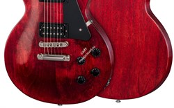 GIBSON LES PAUL FADED 2018 WORN CHERRY электрогитара, цвет вишневый, чехол - фото 75013